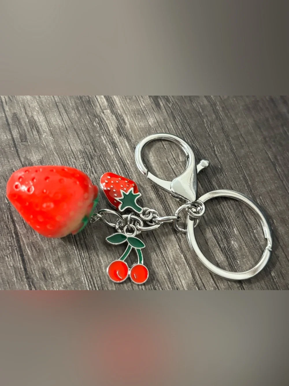Strawberry & Cherry Bag Charm / Keychain
